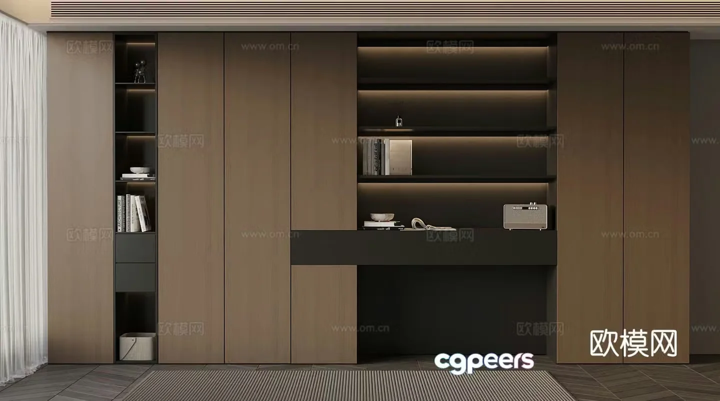 Italian minimalist wardrobe 3D model