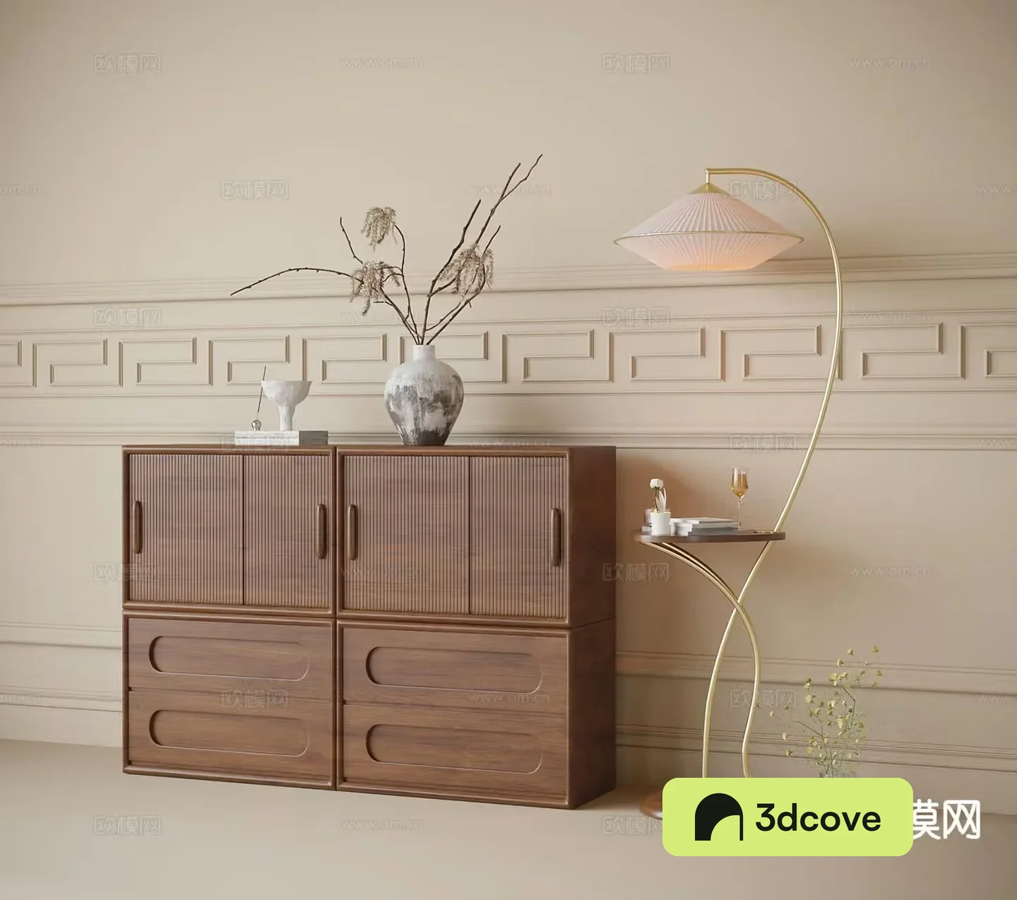Medieval style side cabinet and entrance cabinet