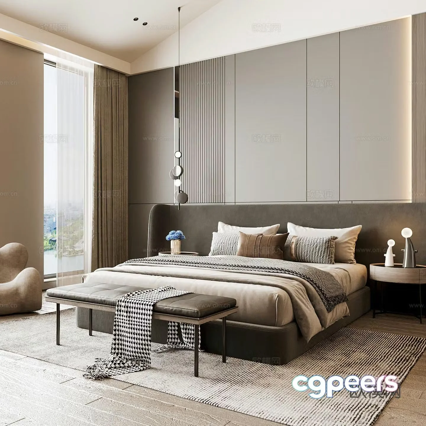 Modern home bedroom Modern bedroom Italian bedroom Simple bedroom Italian bed 3d model