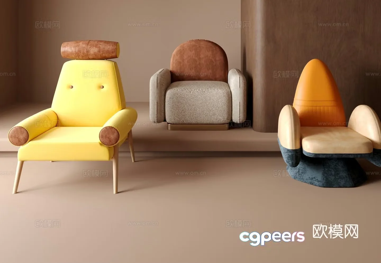 Single sofa 3d model