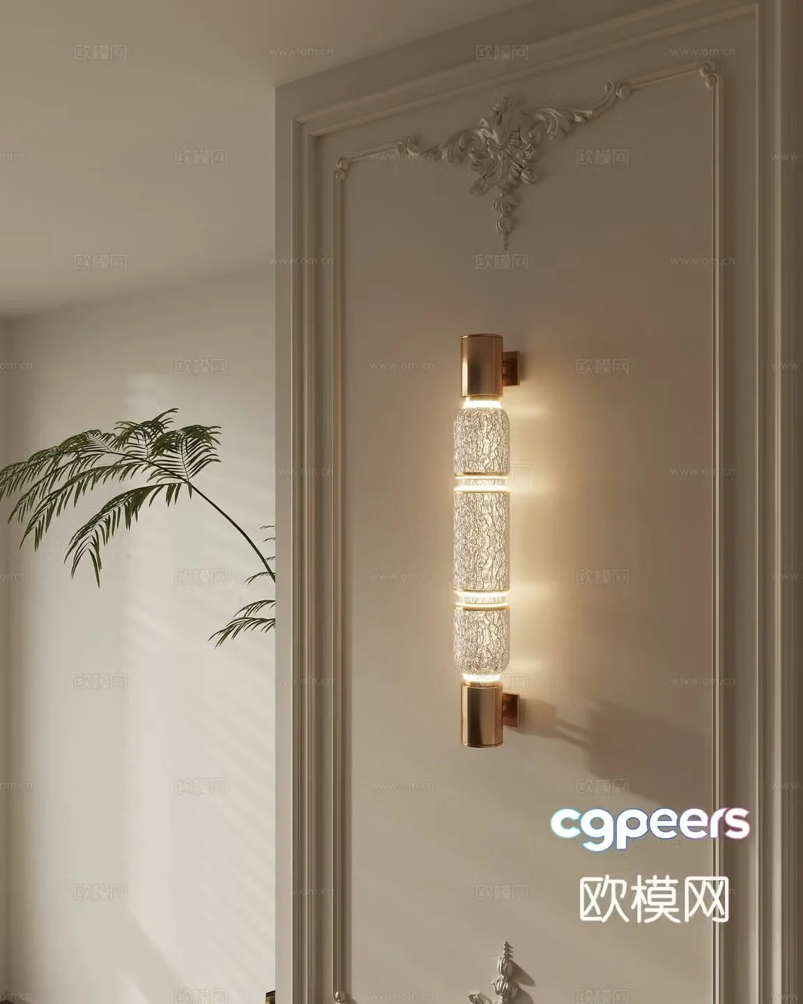 French light luxury wall lamp 3D model