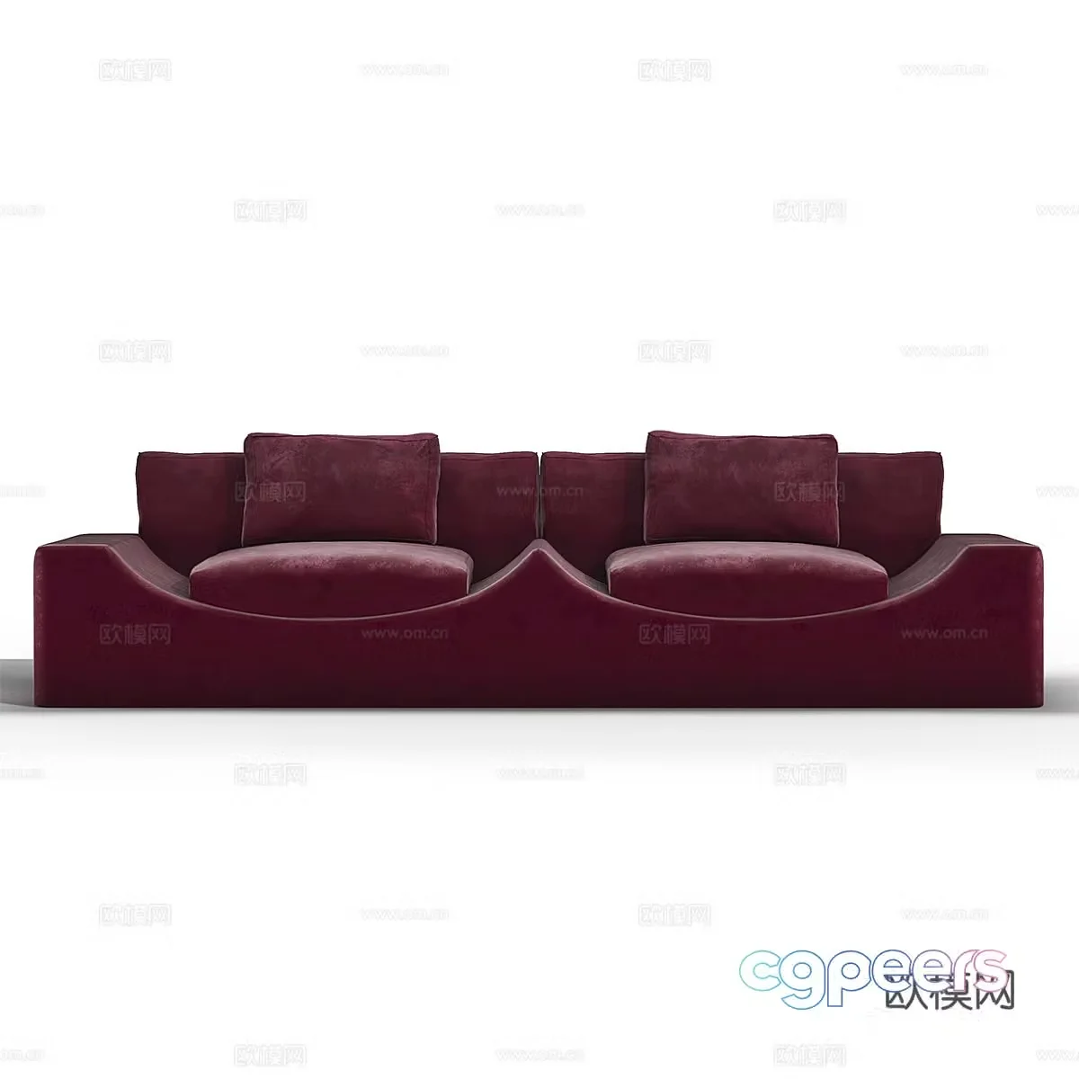 Modern double sofa living room sofa 3d model