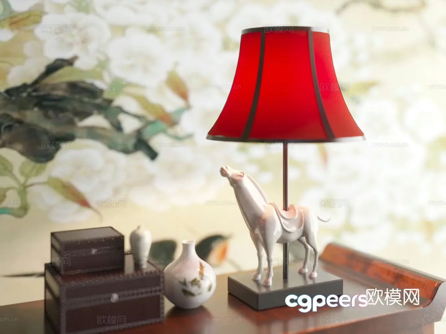 New Chinese style table lamp 3d model