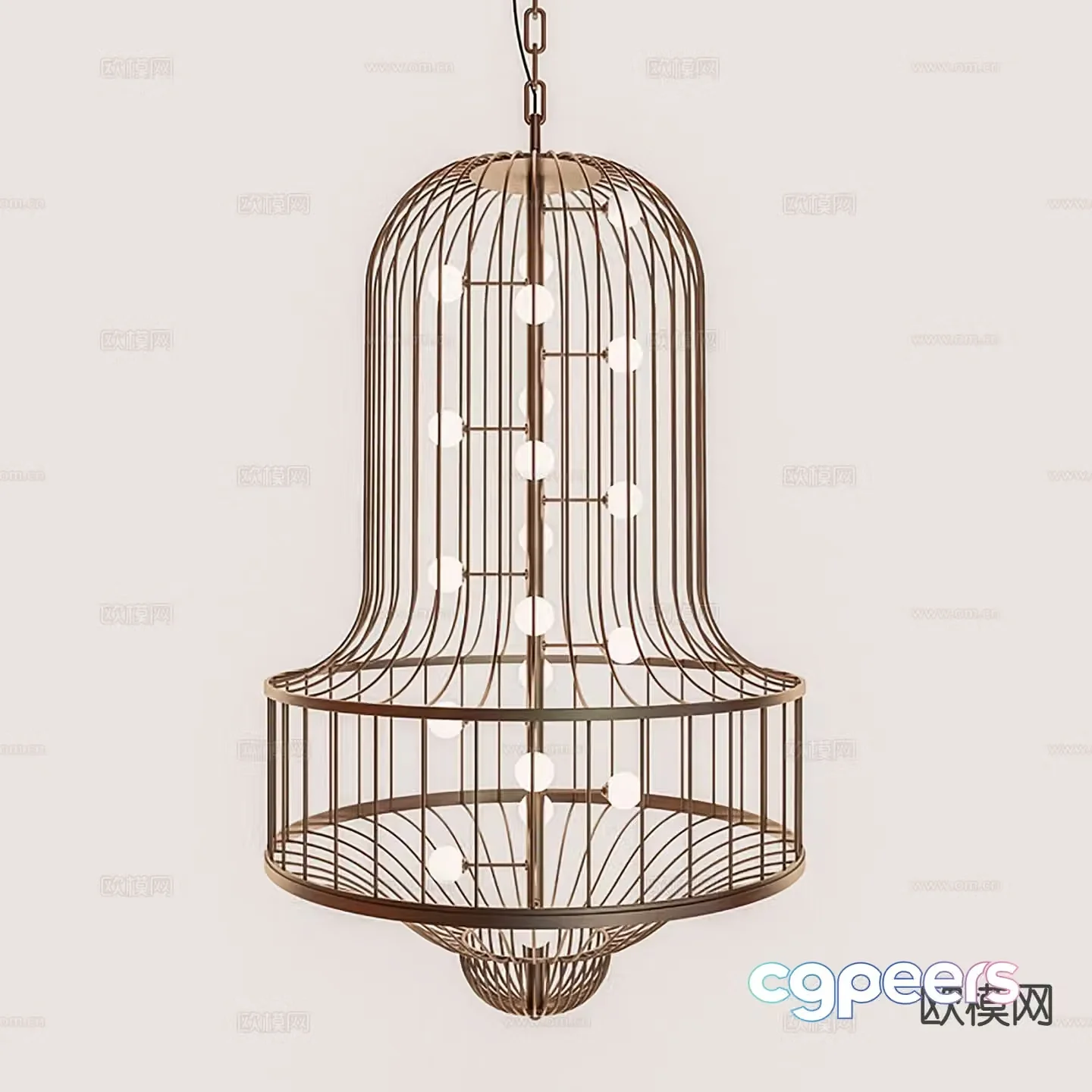 Light luxury chandelier lobby chandelier 3d model