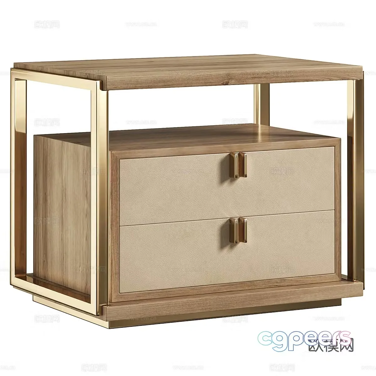 New Chinese style light luxury Lexton bedside table 3D model