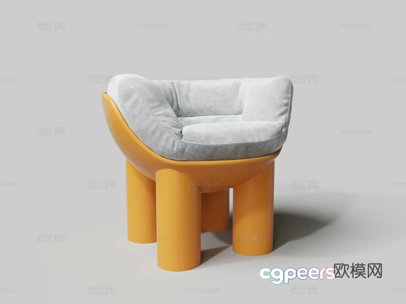 Modern elephant legs casual plastic chair 3d model