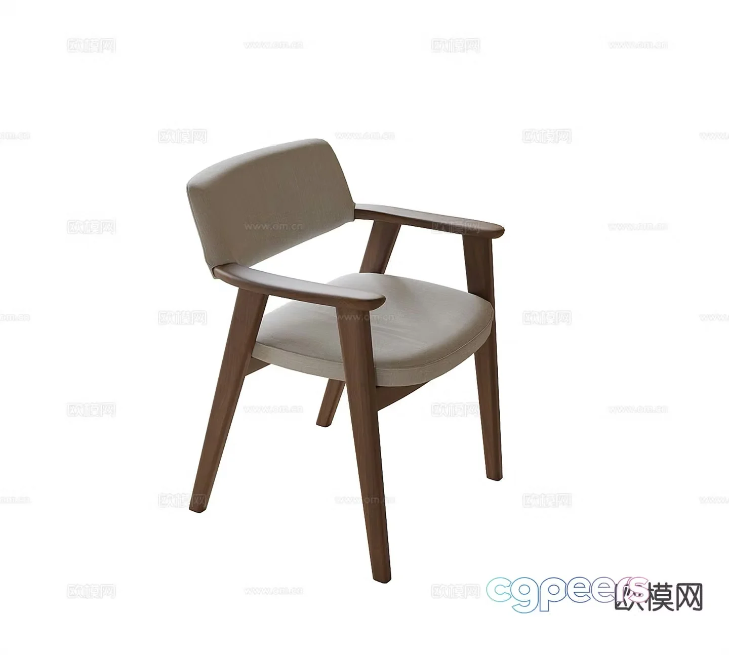 Wabi-sabi single chair dining chair leisure chair 3D model