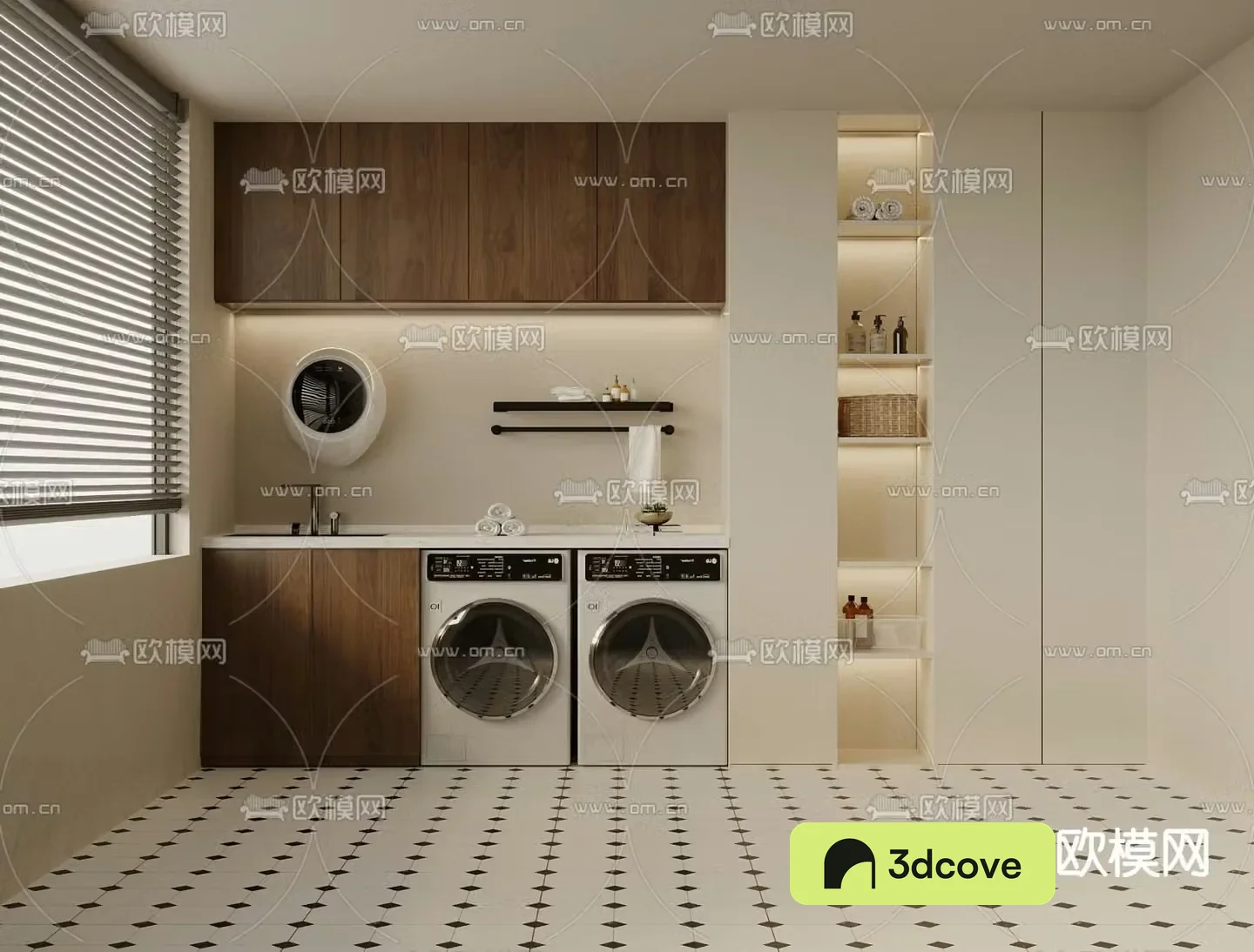 Medieval style balcony cabinet washing machine cabinet