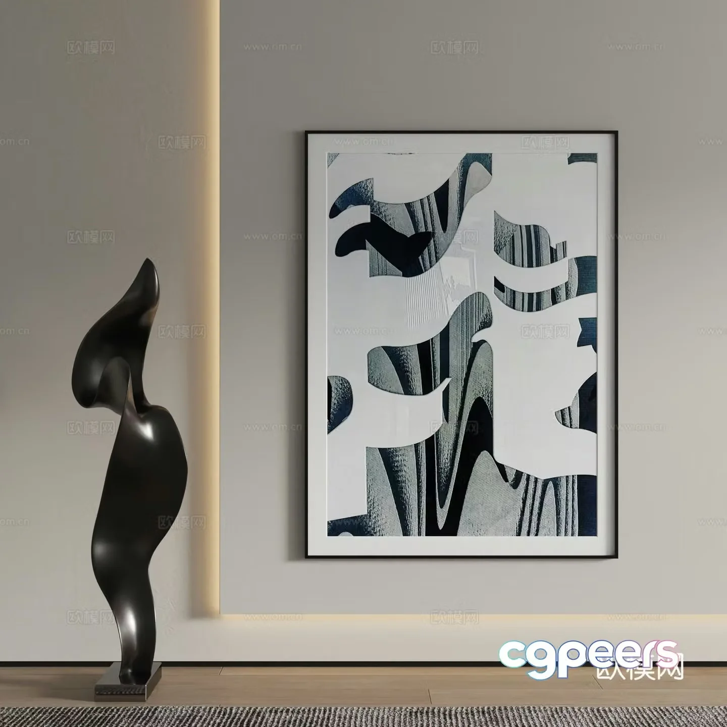 Decorative painting art painting hanging painting 3d model