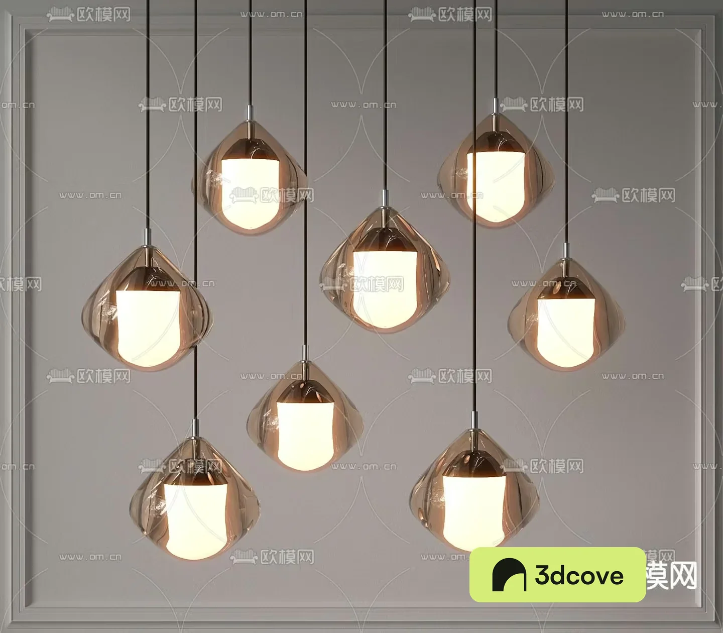The Single Main Subject Is A Collection Of Hanging Light Fixtures