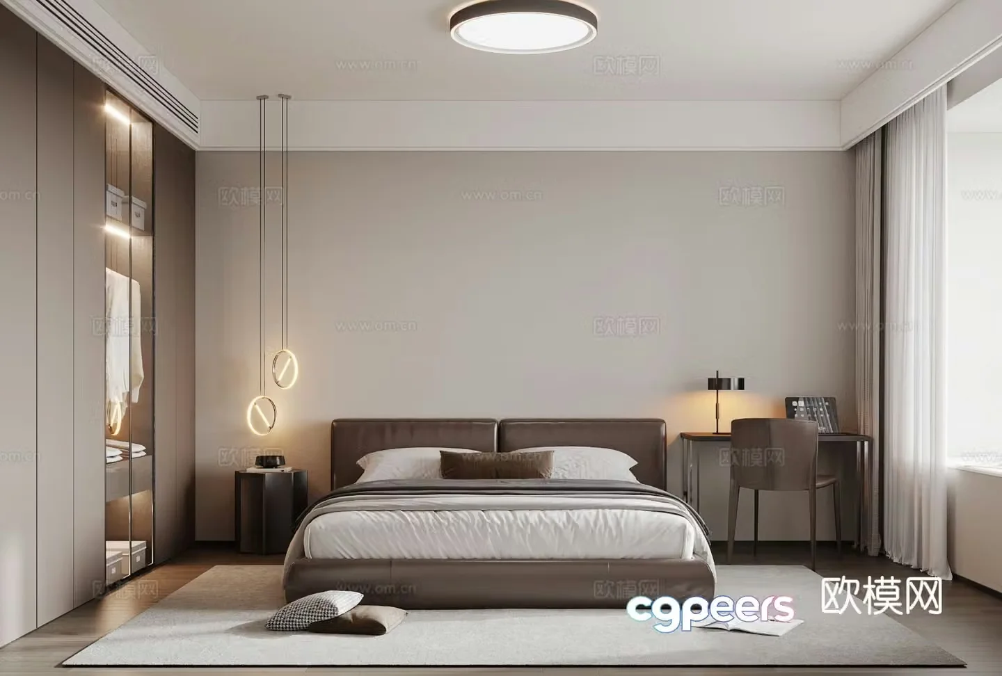 Modern bedroom master bedroom 3d model