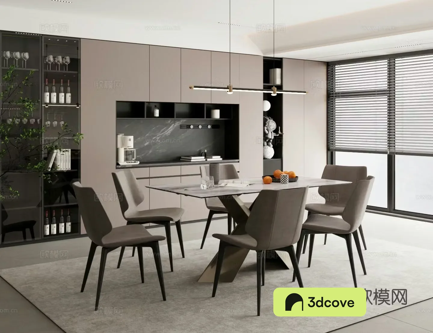 Modern light luxury home restaurant