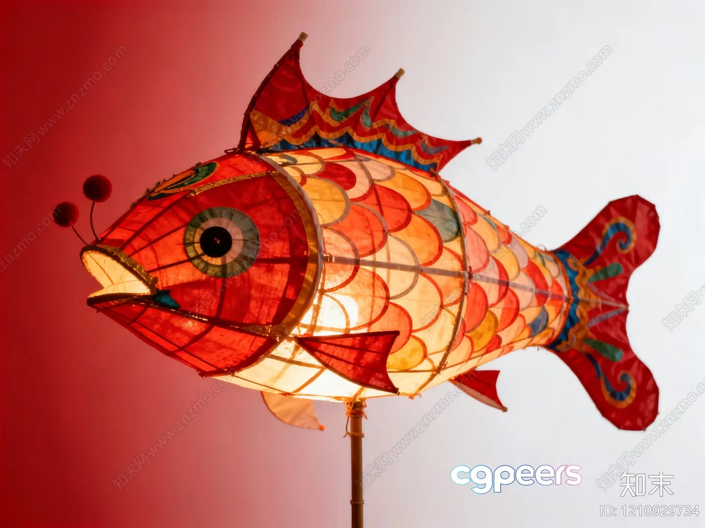 A Fish-Shaped Lantern 3D Model – 7574 – VRAY Render