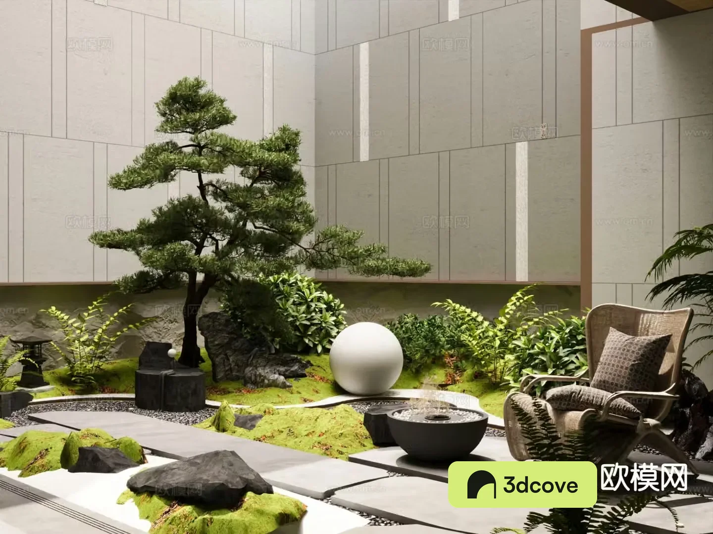 Modern interior landscape