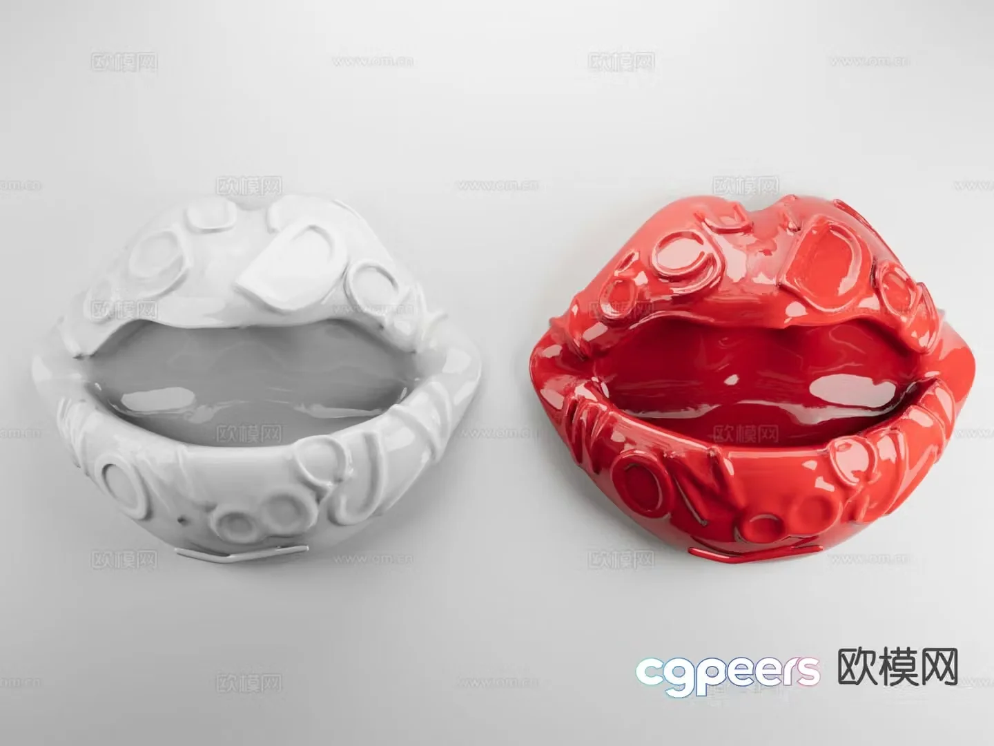Modern red lip wall decoration lip wall decoration 3d model