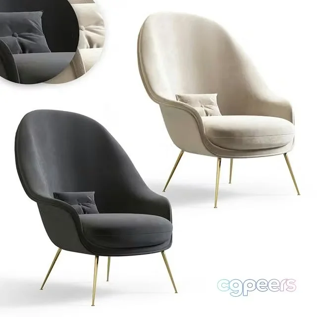 3ds Max Free – Bat Lounge Chair by Gubi