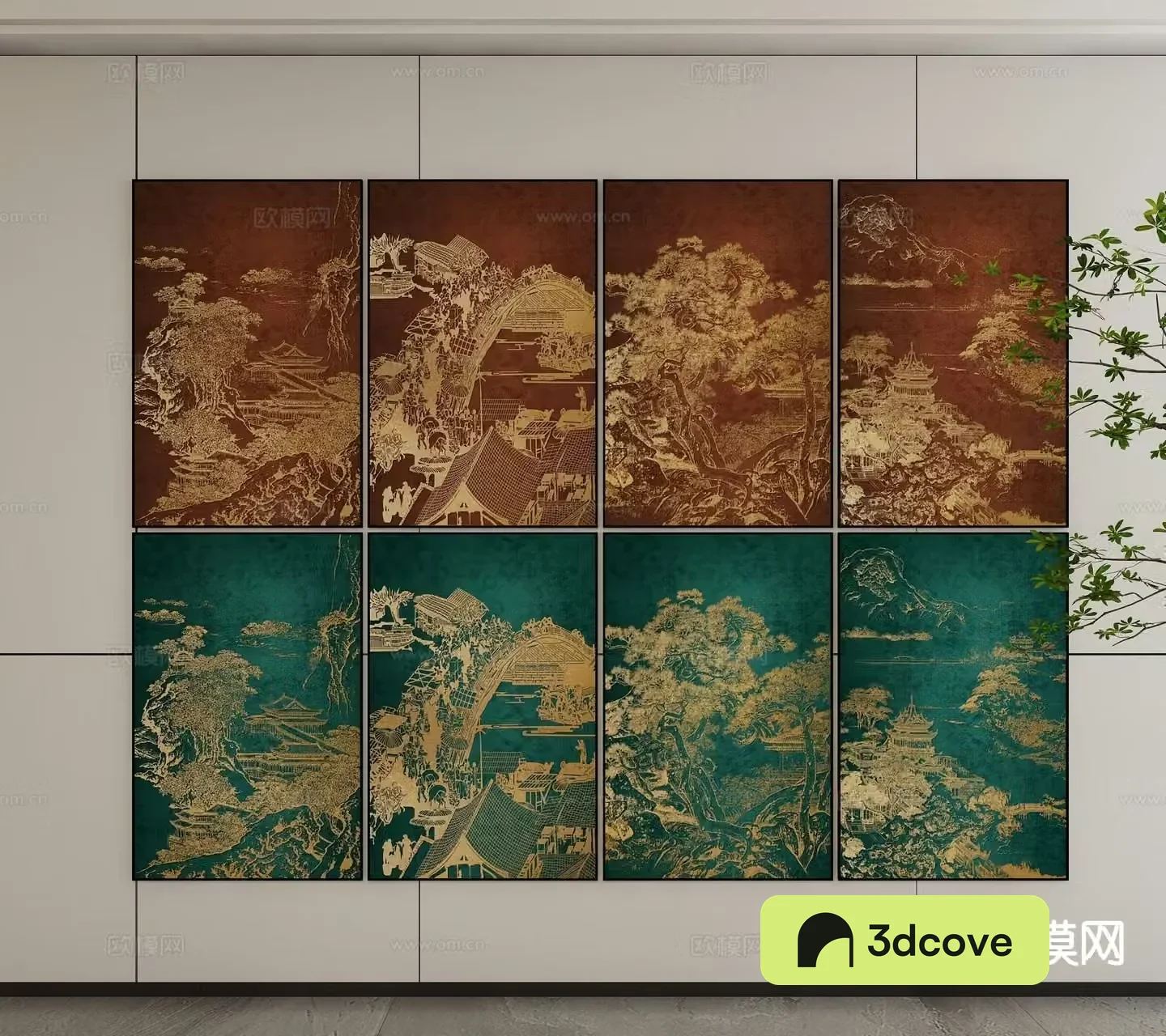 New Chinese style architectural painting decorative painting