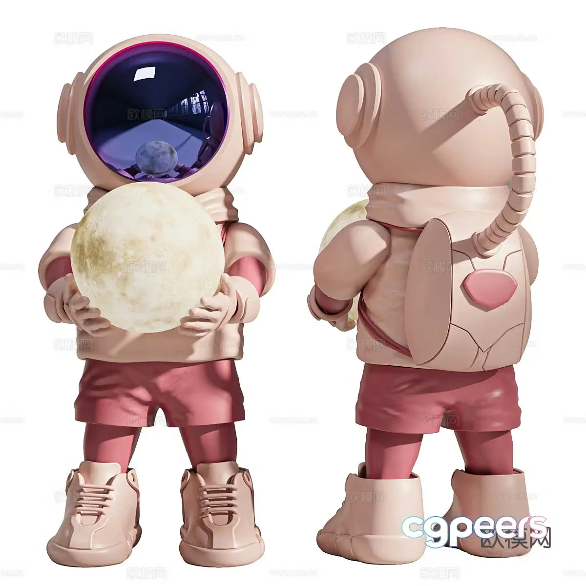Modern Italian light luxury astronaut floor lamp 3D model