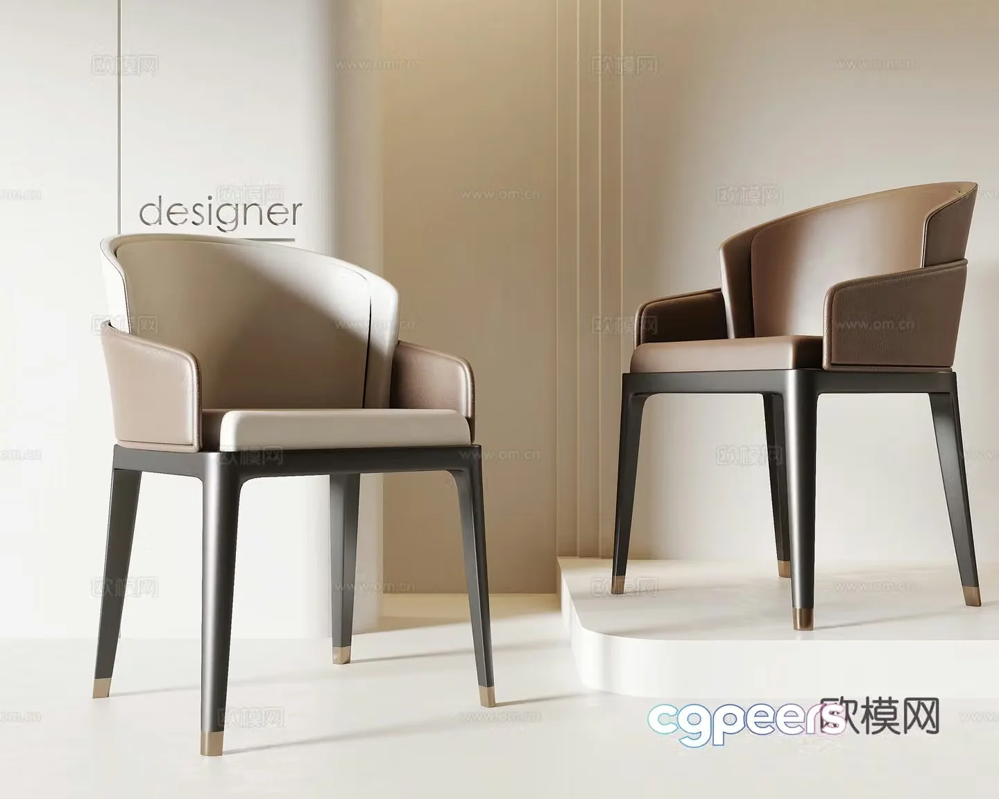 Minotti modern single chair 3d model