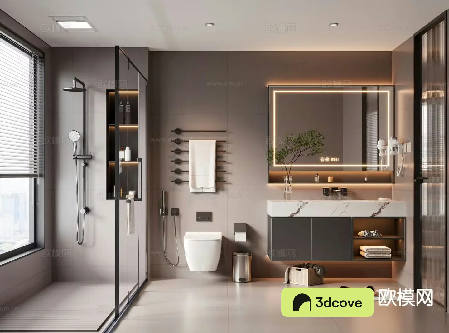 Modern bathroom toilet