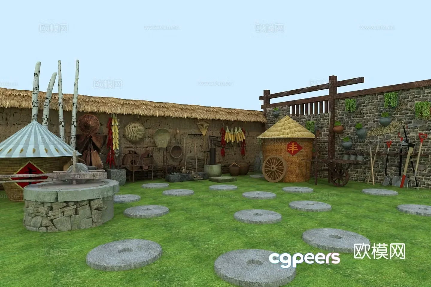 3D model of Chinese rural courtyard