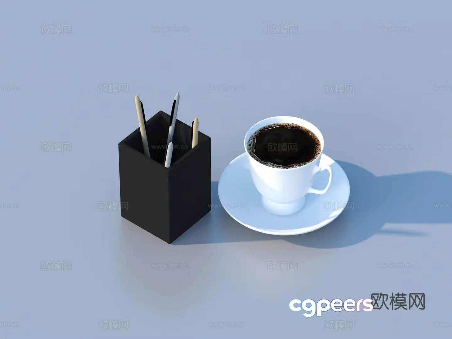 Coffee Pen Holder Coffee Cup 3D Model