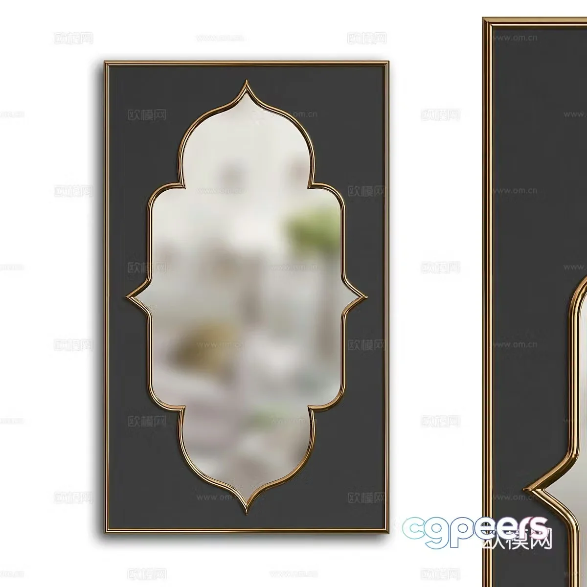 New Chinese style decorative hanging mirror Mirror 3D model