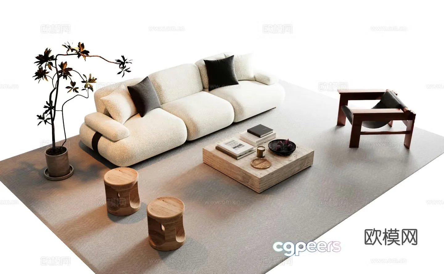 Wabi Sabi modular sofa 3d model