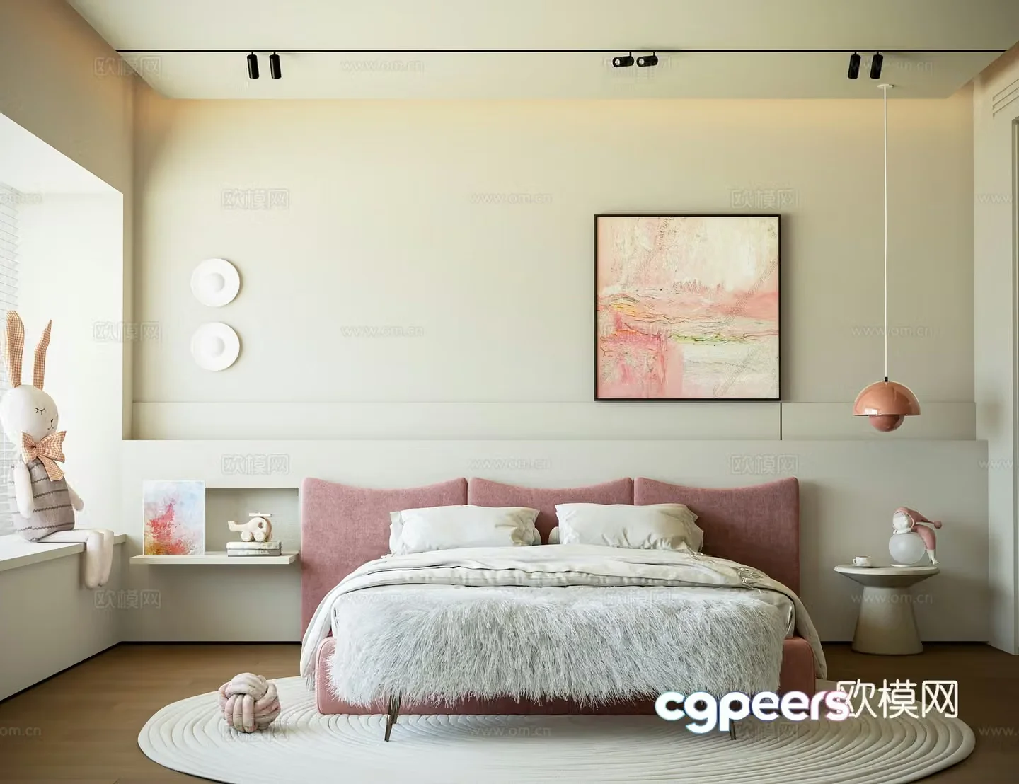 Modern girl room 3d model