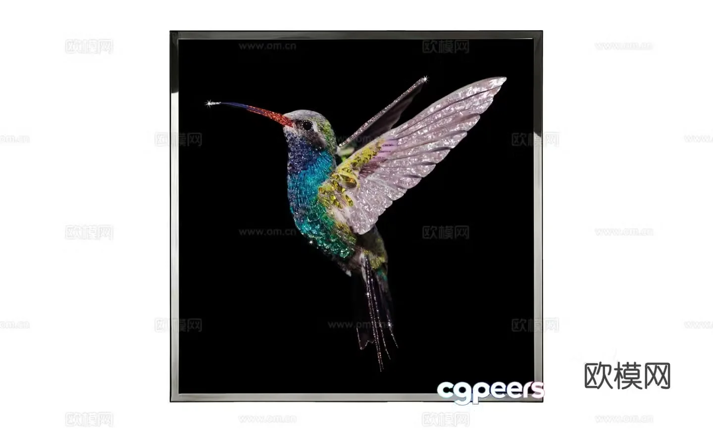 Visionnaire bird hanging painting 3d model