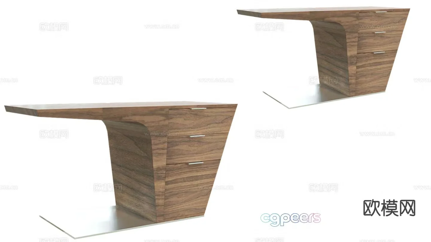 European desk front desk 3d model