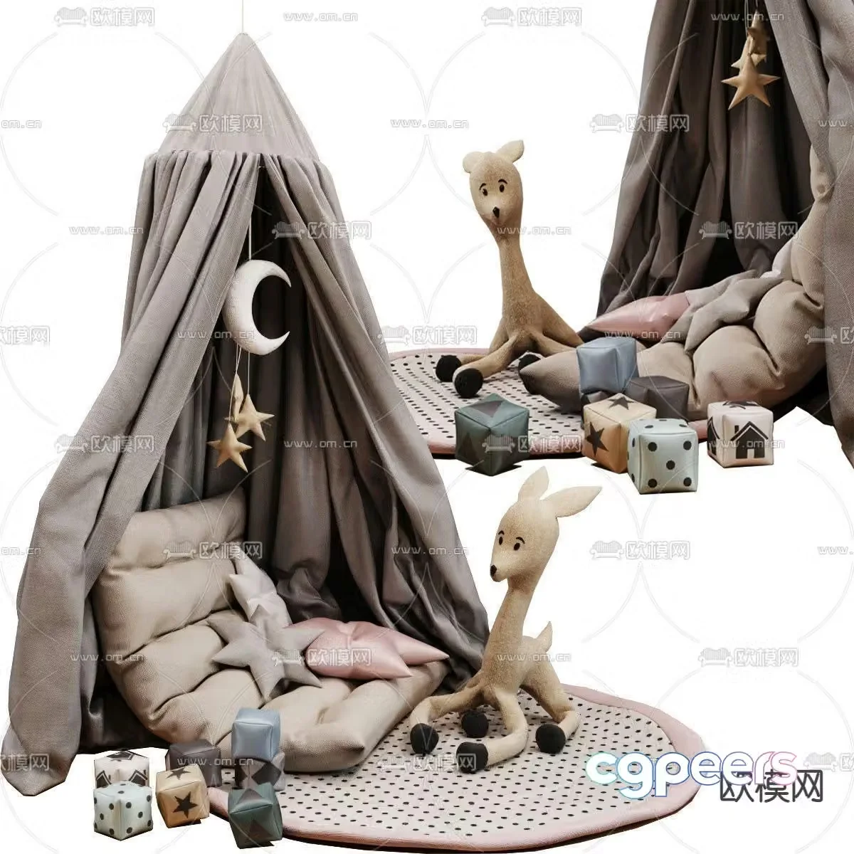 Modern children’s tent 3d model