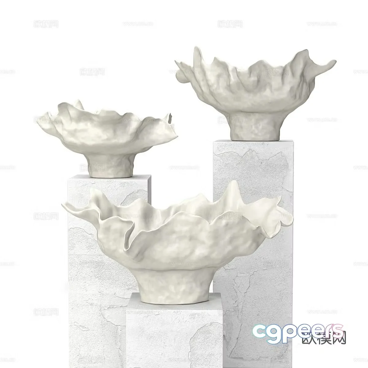Ivory vase sculpture 3d model