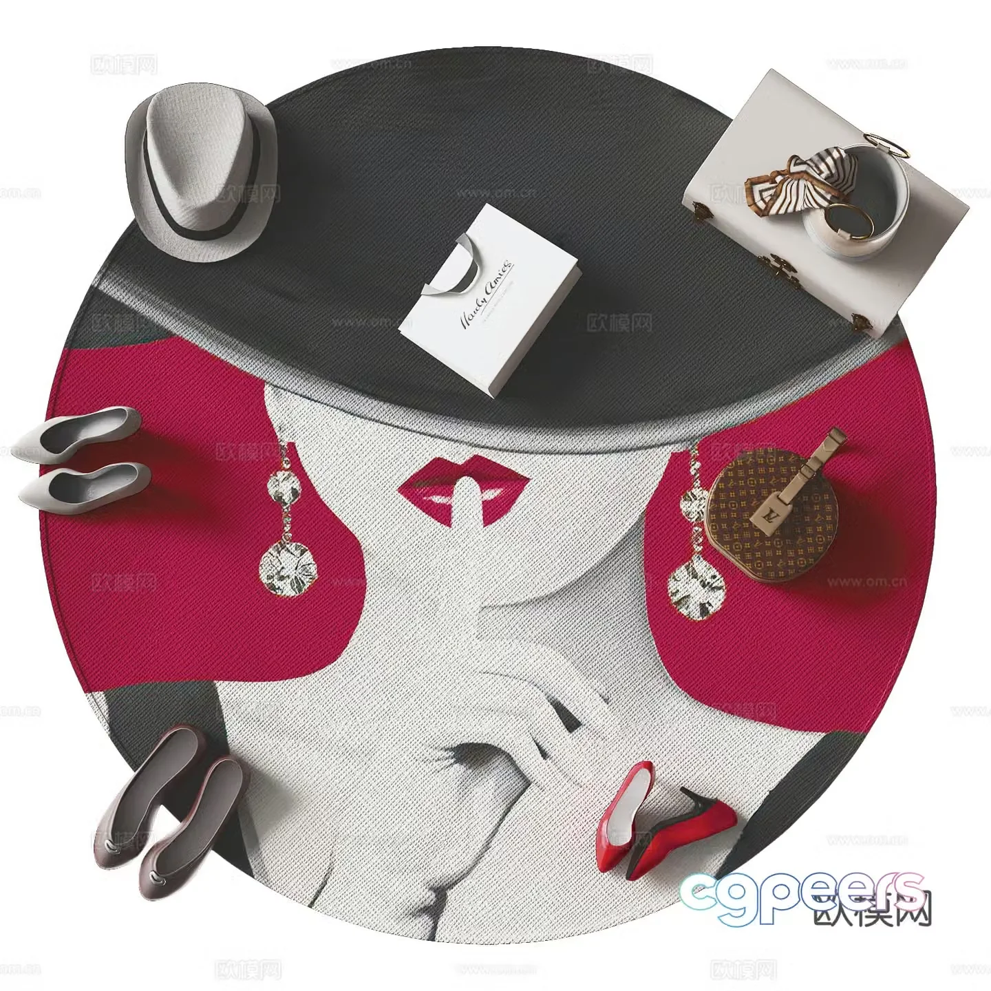 Modern round carpet 3d model