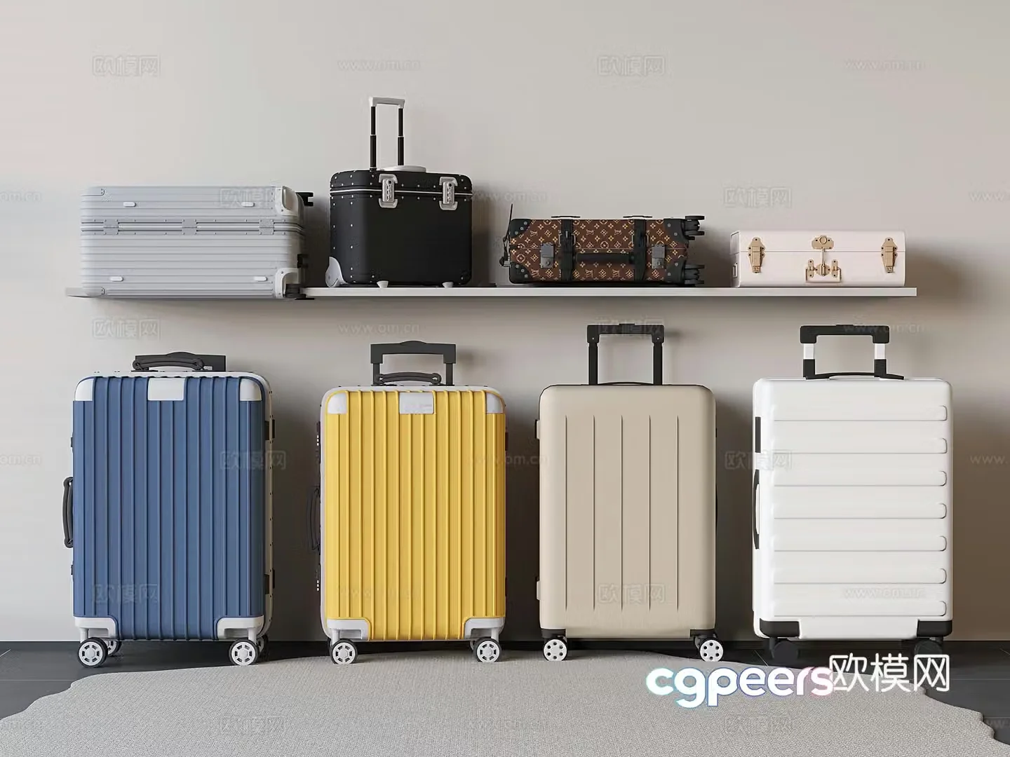 Bag luggage suitcase suitcase trolley case 3d model