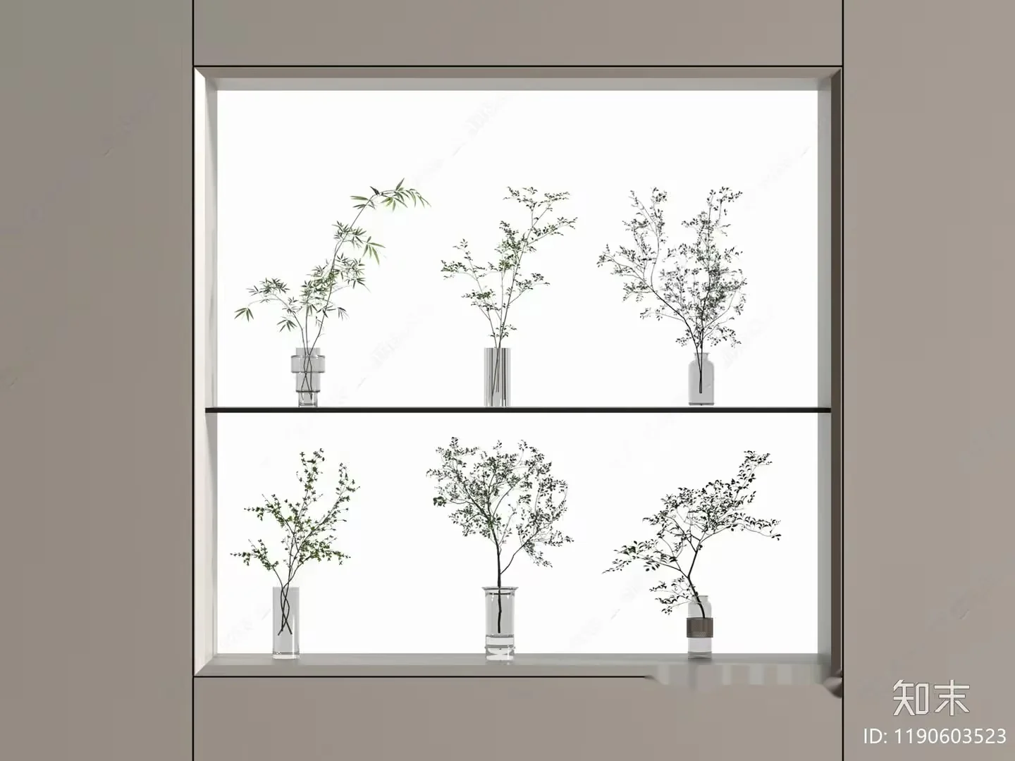 Minimalist Plant Display 3D Model – 1814 – VRAY Render