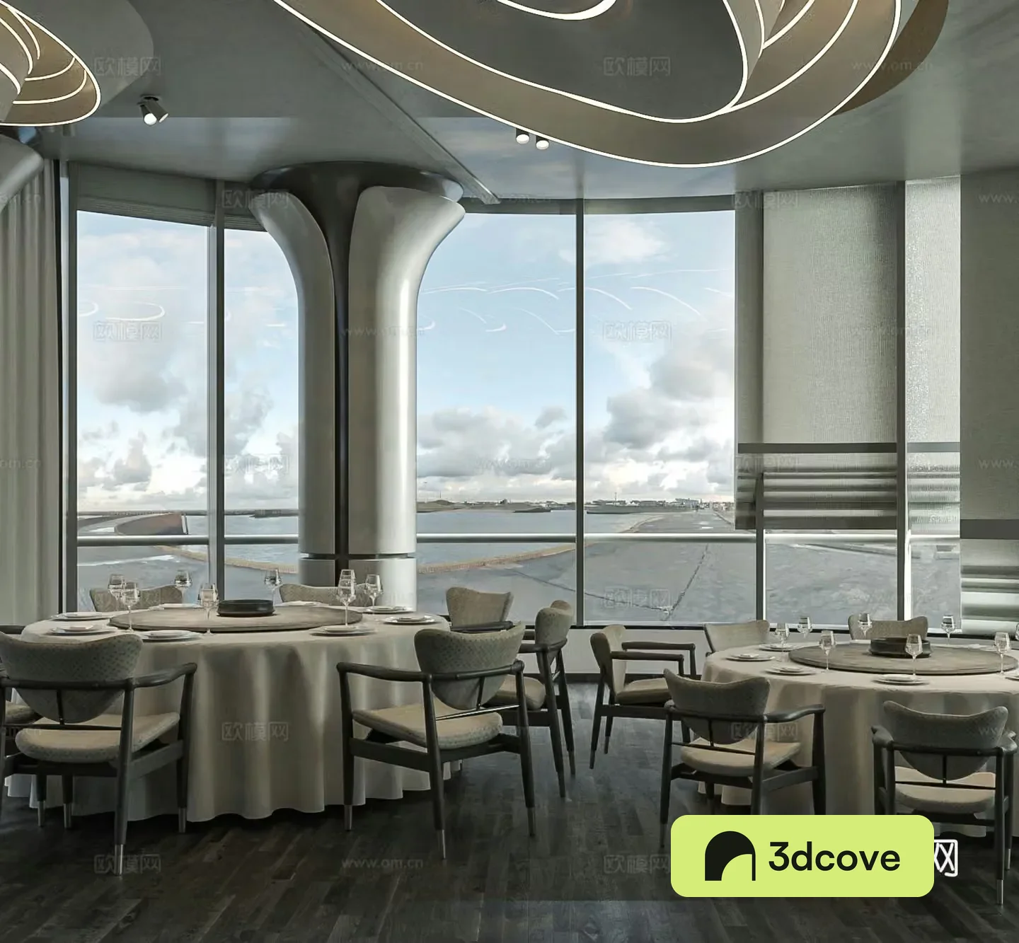 Modern Italian and Western Restaurant Executive Lounge Restaurant Kenner Design