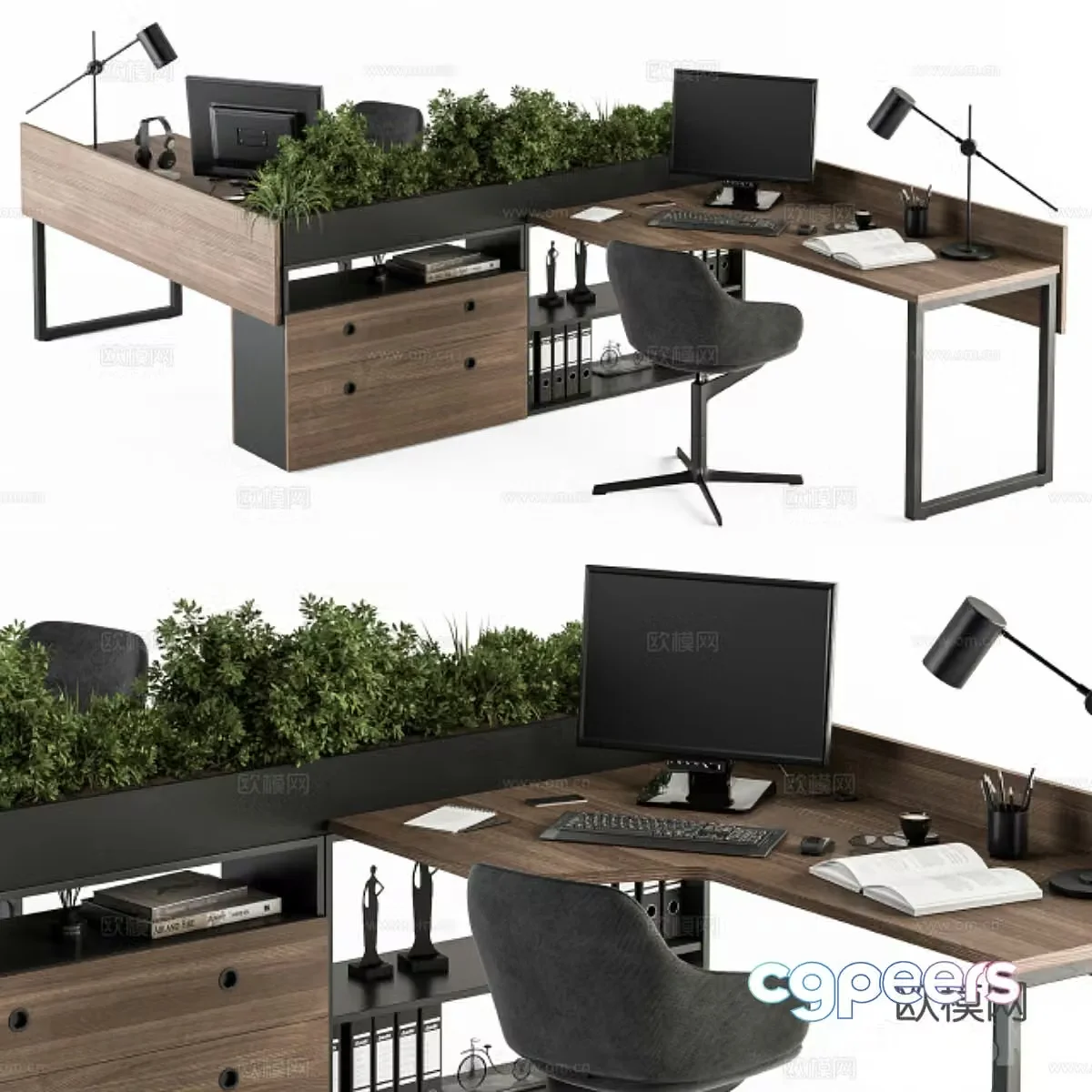 Modern office desk chair office desk office chair office supplies office computer desk lamp office 3d model