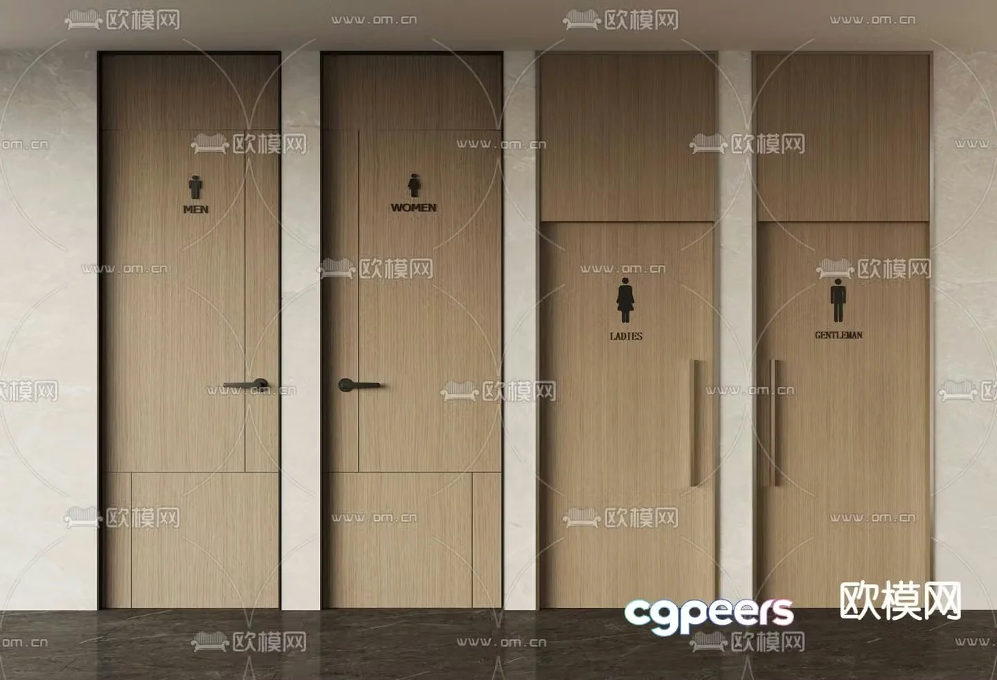 Bathroom door Toilet door 3d model