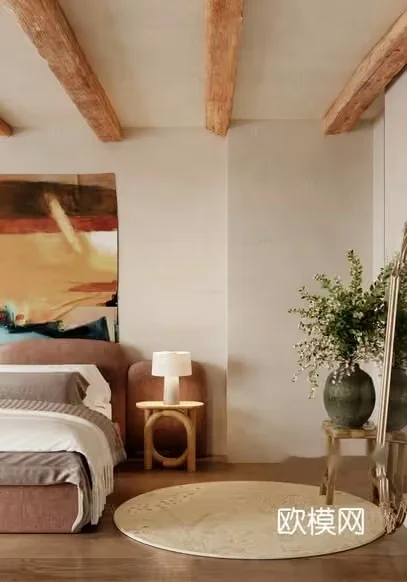 Cozy Bedroom 3D Model – 828 – VRAY Render