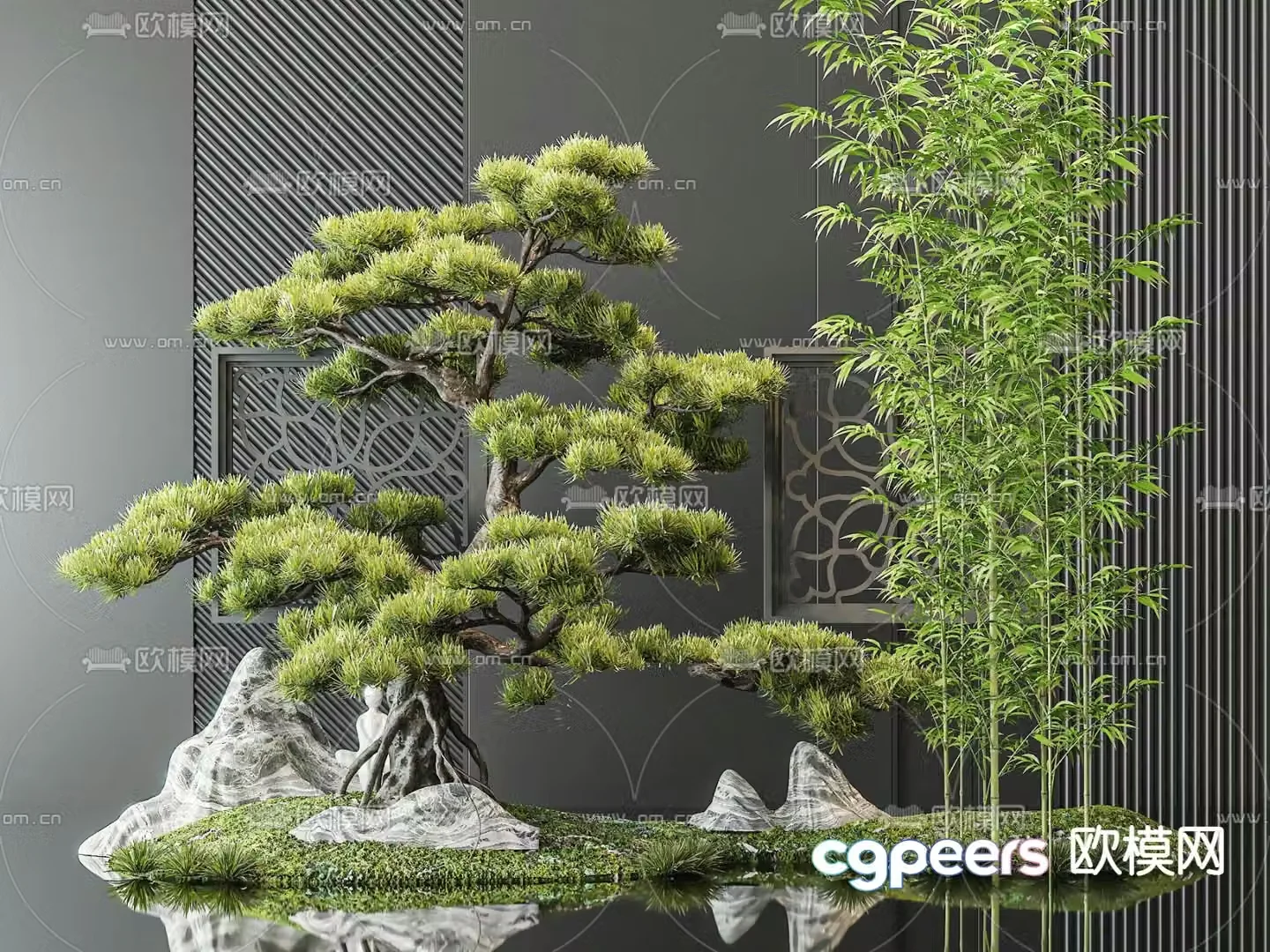 Landscape sketch plant landscaping landscape stone 3D model