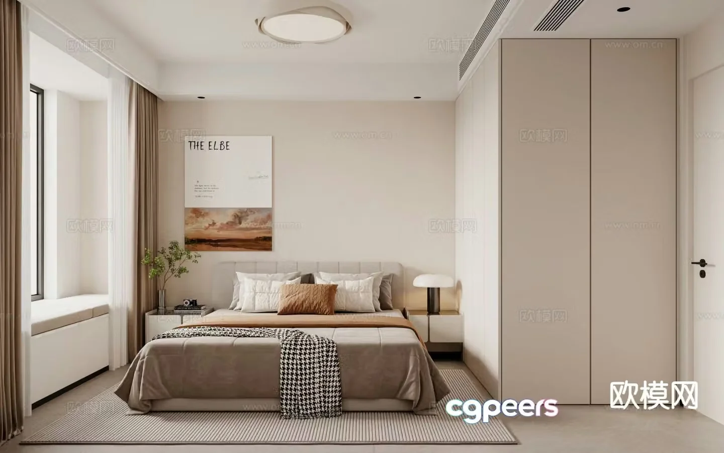 Modern bedroom second bedroom 3d model