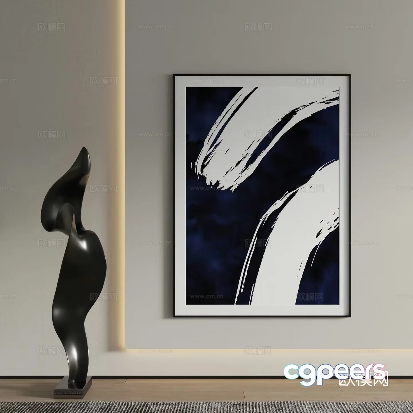 Decorative painting abstract painting hanging painting 3d model