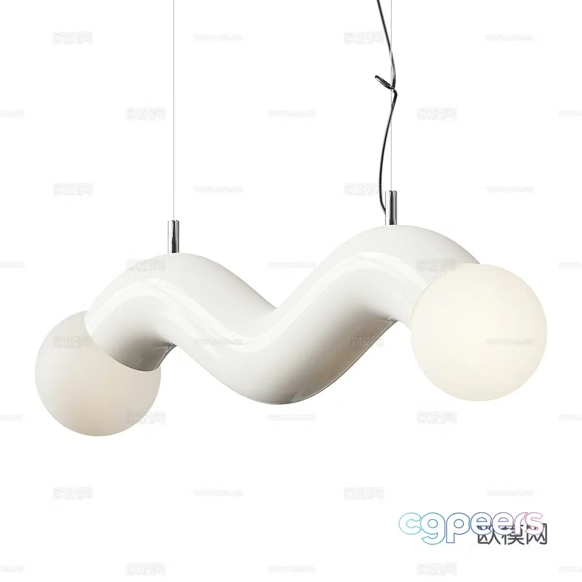 Modern Cream Style Decorative Chandelier 3d Model
