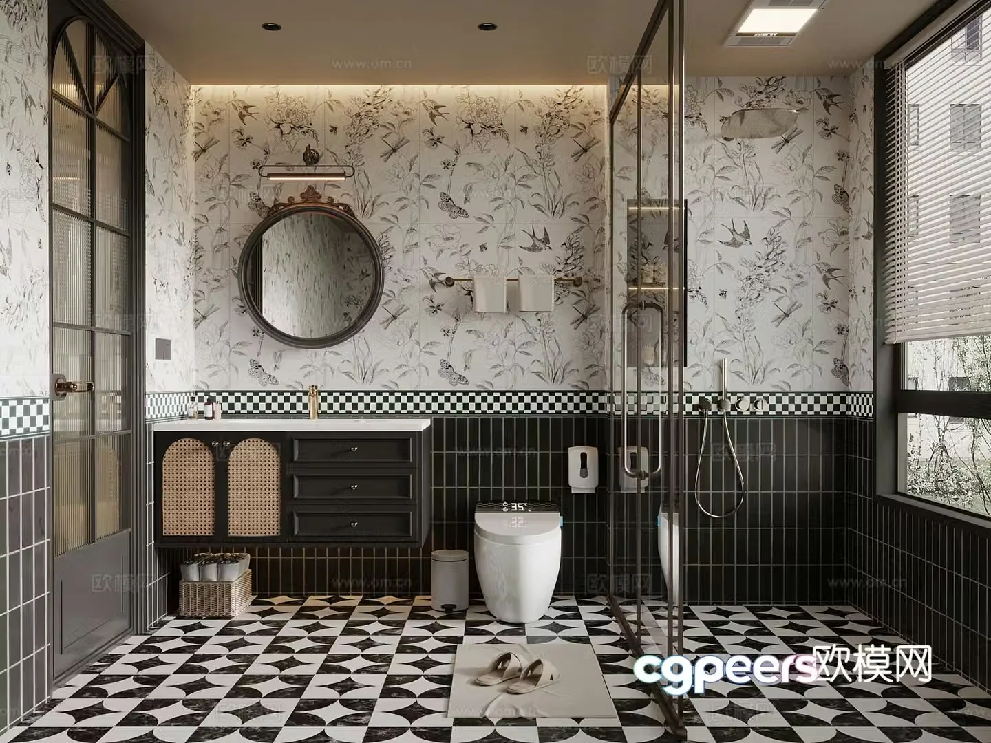French bathroom bathroom 3d model