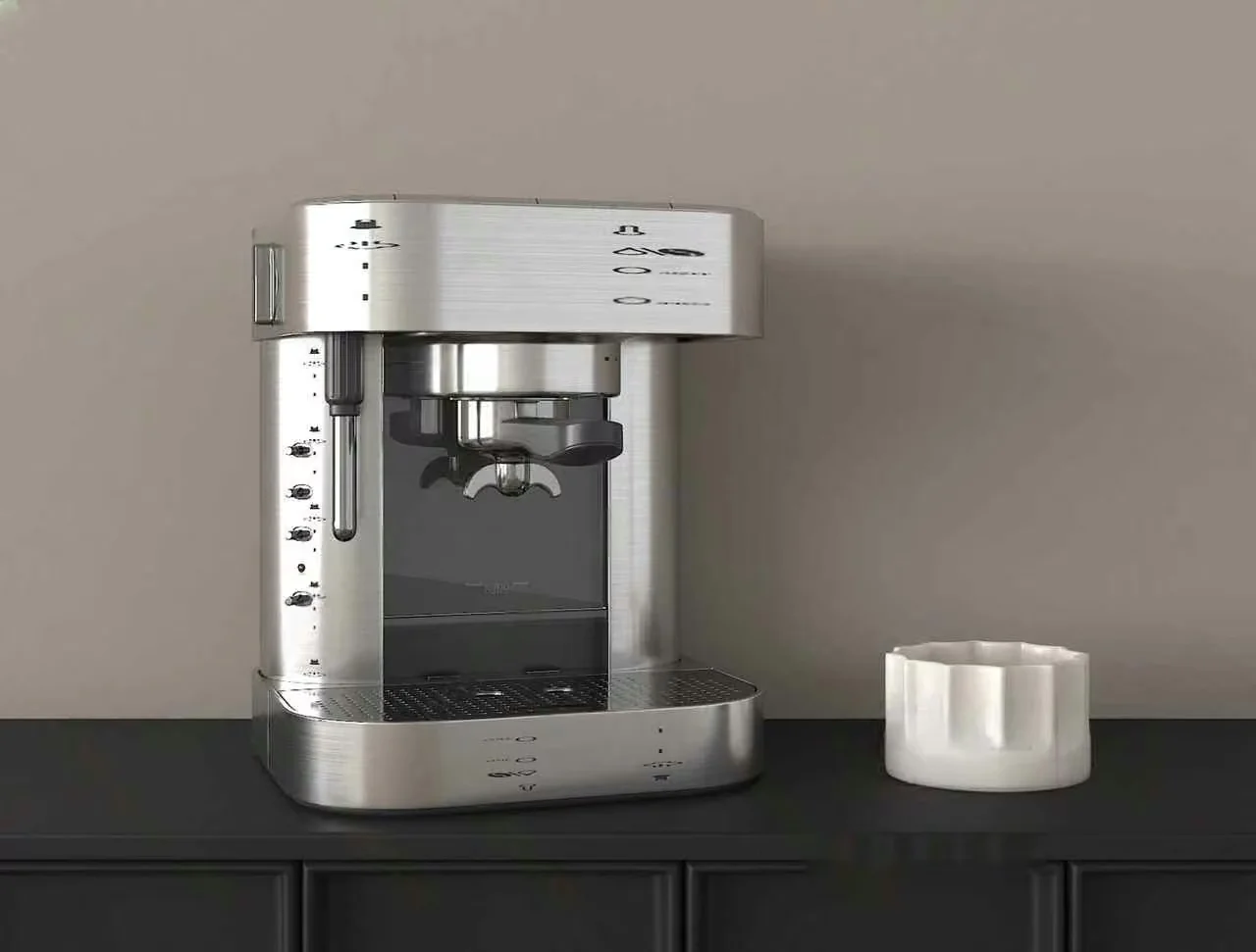 A Stainless Steel Coffee Machine 3D Model – 10800 – VRAY Render