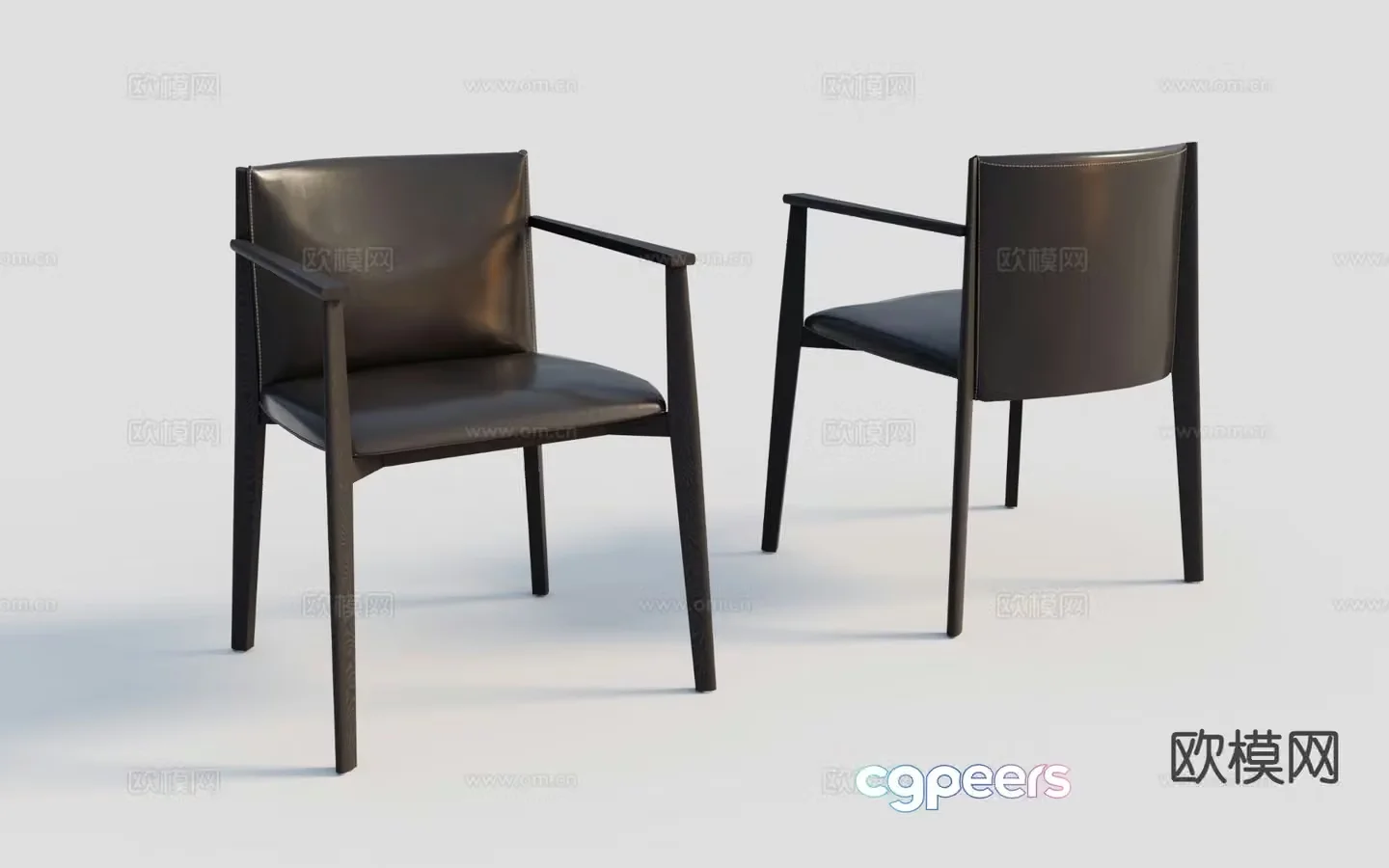 Modern single chair dining chair 3d model