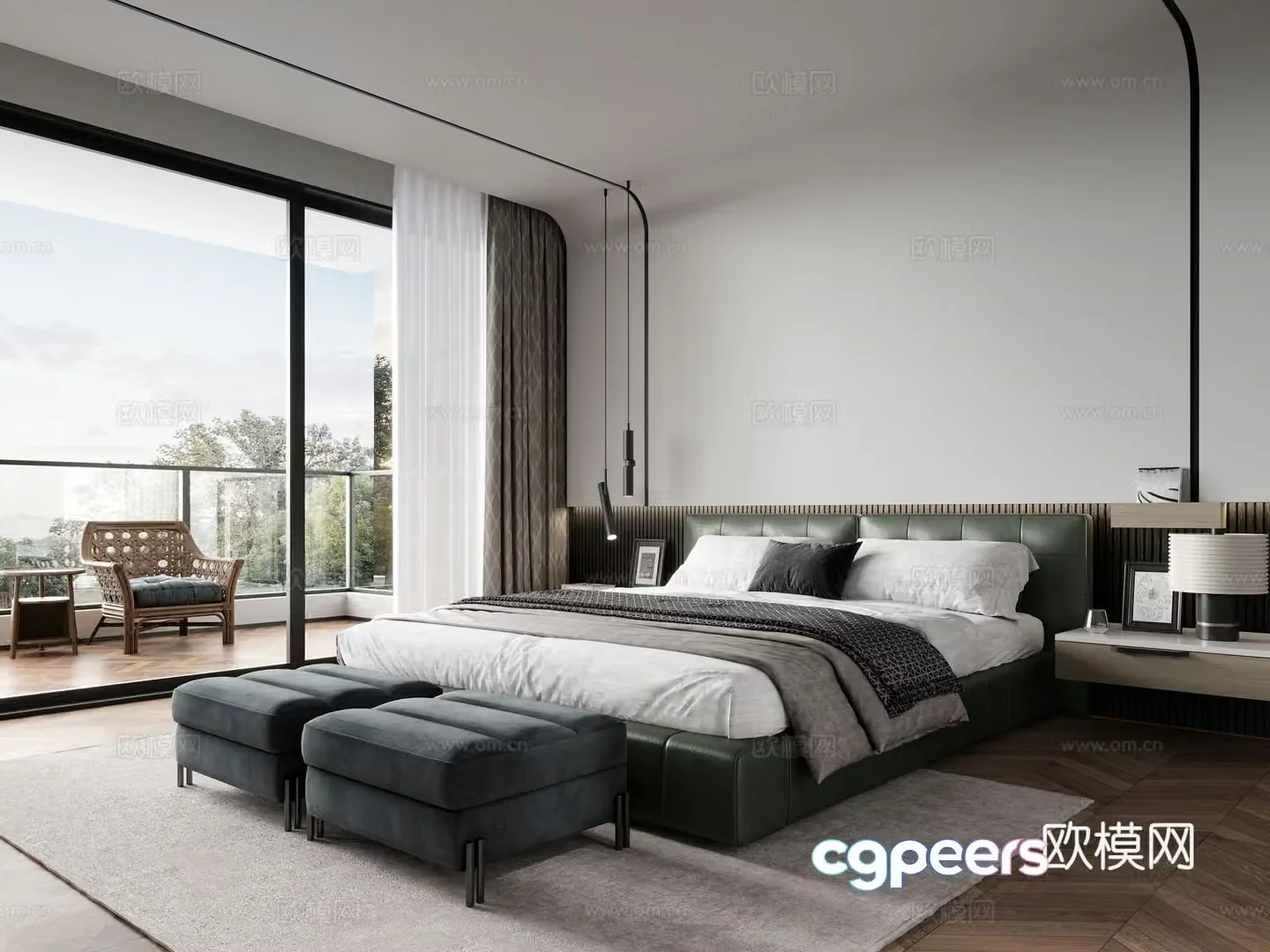 Modern bedroom master bedroom 3d model