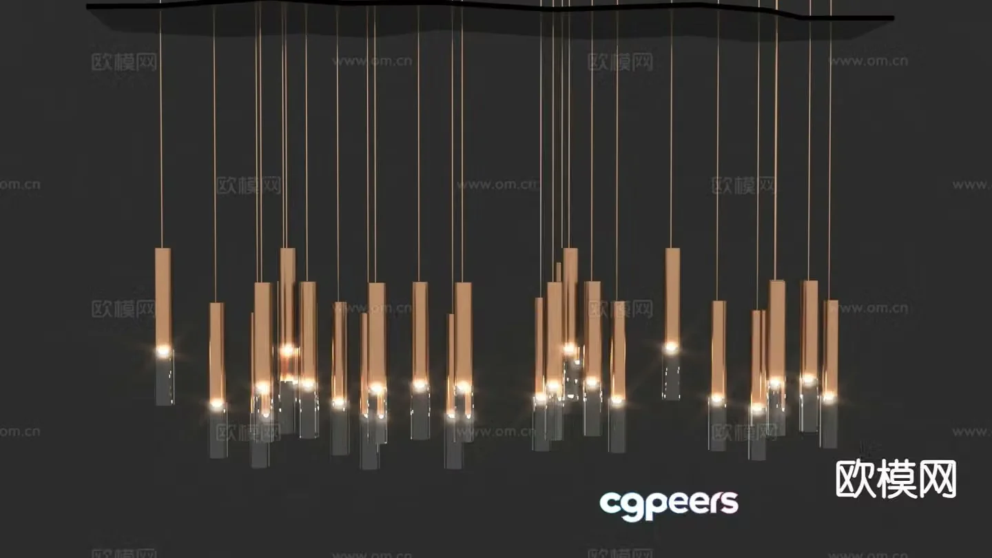 Light luxury chandelier art chandelier 3d model