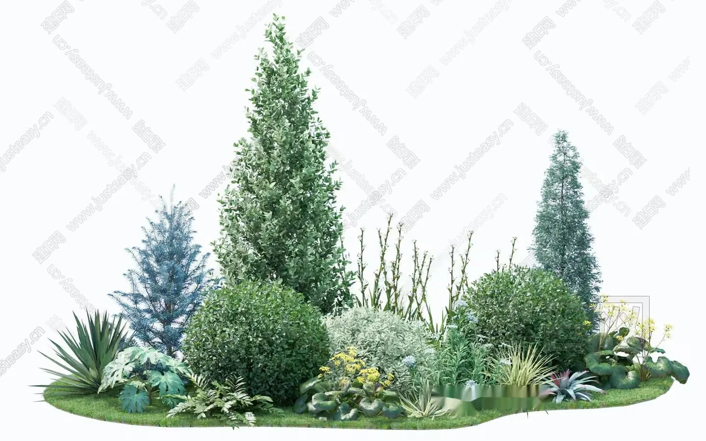 A Lush Garden Landscape 3D Model – 11654 – CORONA Render